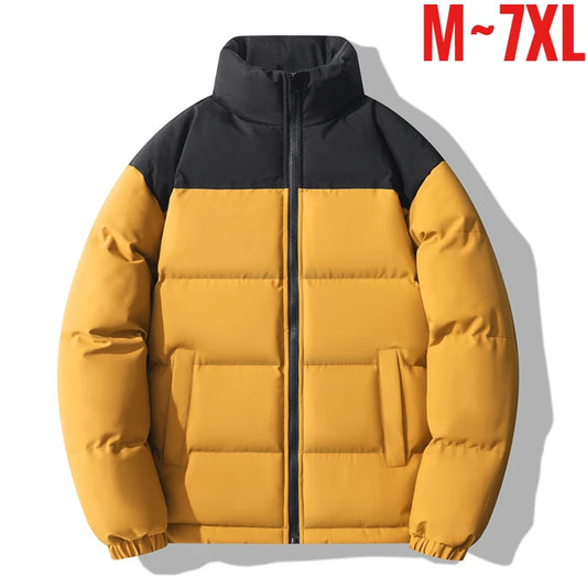 High End Clothing Men Padding Winter Brand Patchwork Designer Cotton Padded Oversized Jackets Male Windproof Coat Parka Overcoat