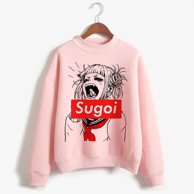 Himiko Toga JK Cosplay Costume Senpai Boku No Hero Academia Pink Hoodies Jacket Costume Tops