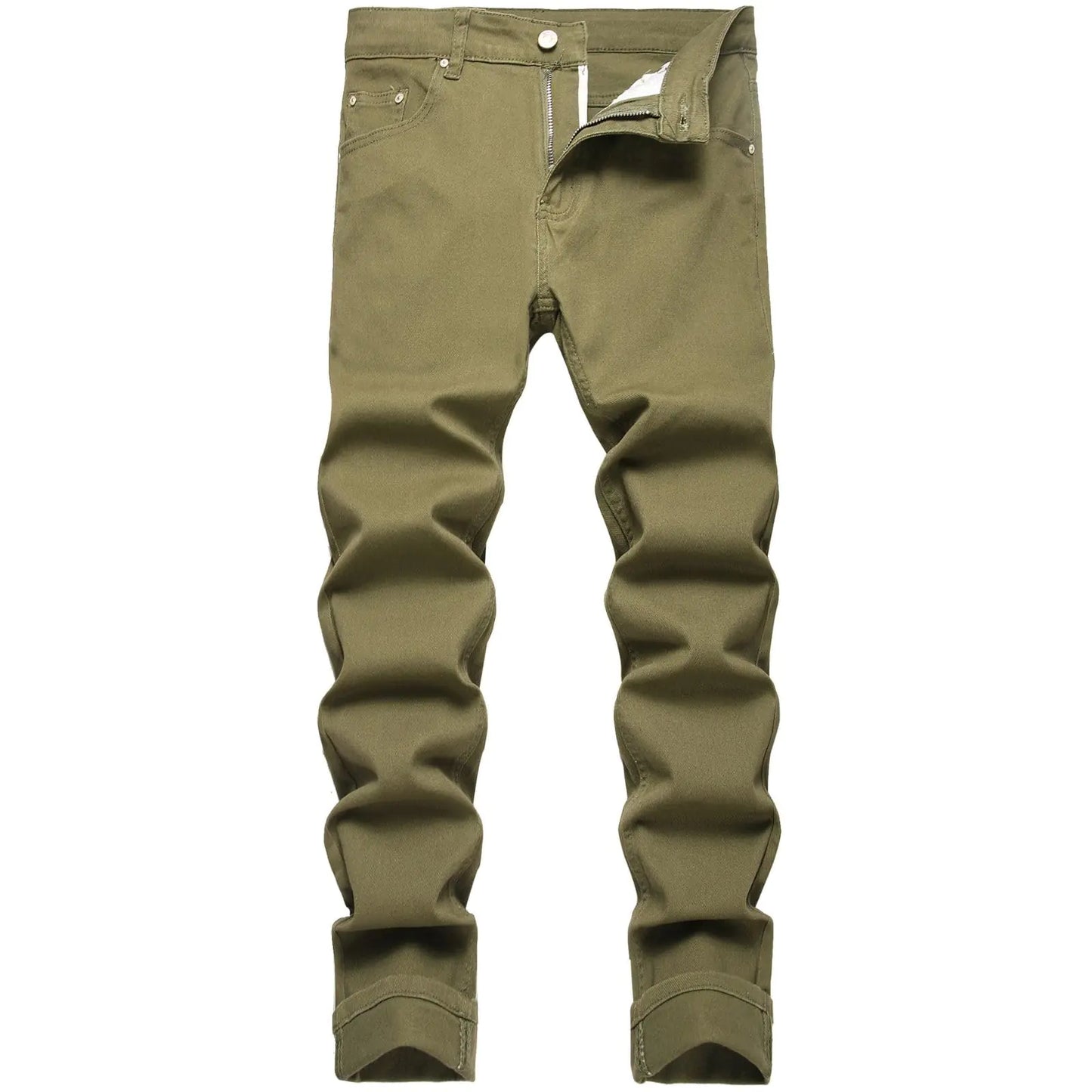 LZLER Mens Jeans Slim Fit Stretch Jeans Comfort Straight Casual Denim Pants for Men(Army Green30)